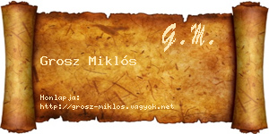Grosz Miklós névjegykártya